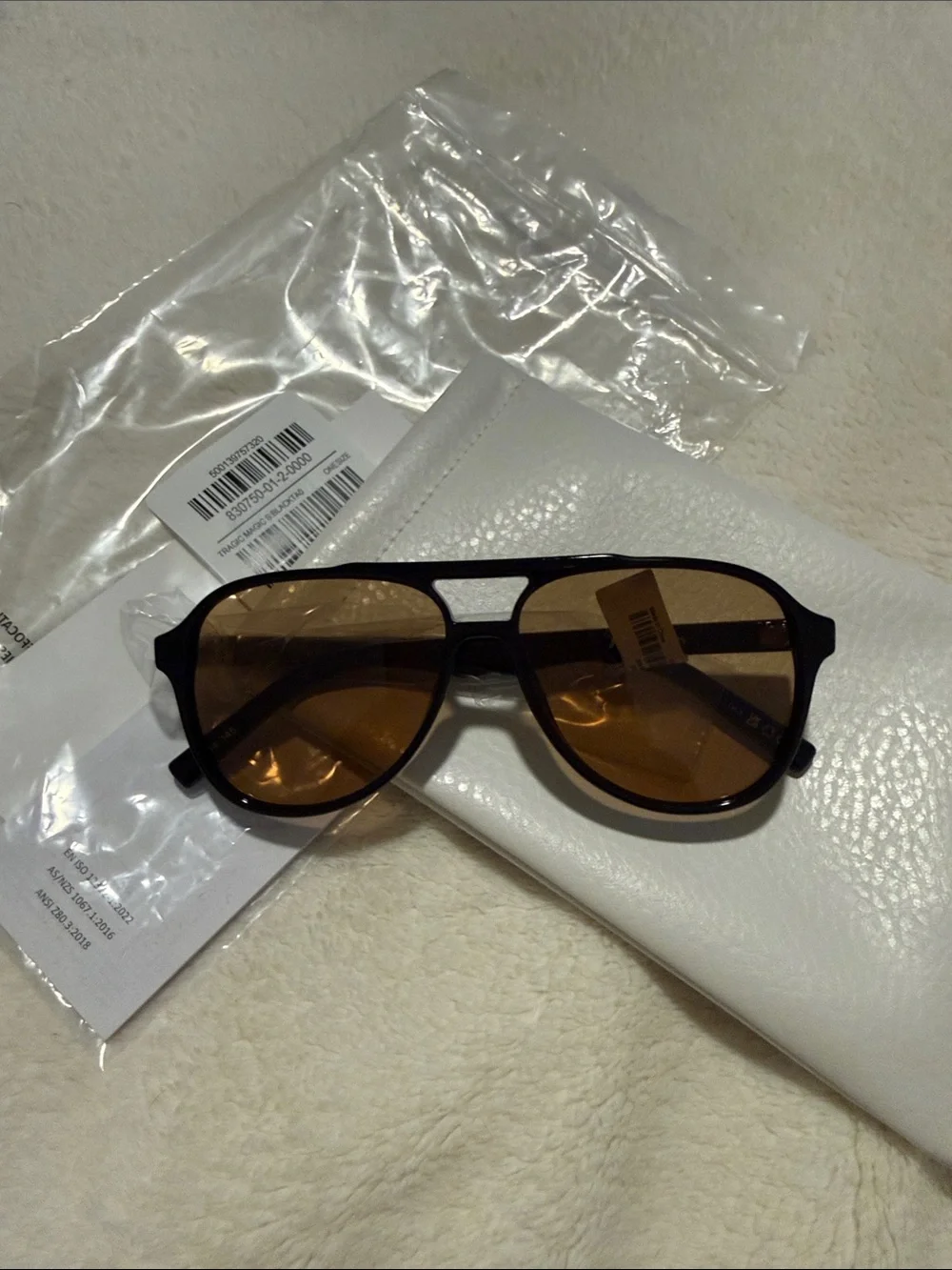 Le Specs Black Sunglasses with Brown Lenses